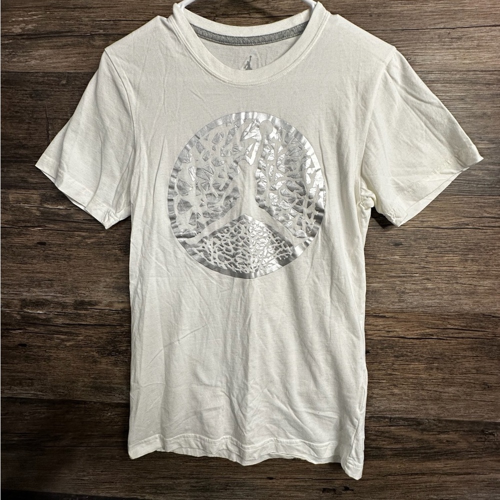 Jordan White and Silver Short Sleeve Tee